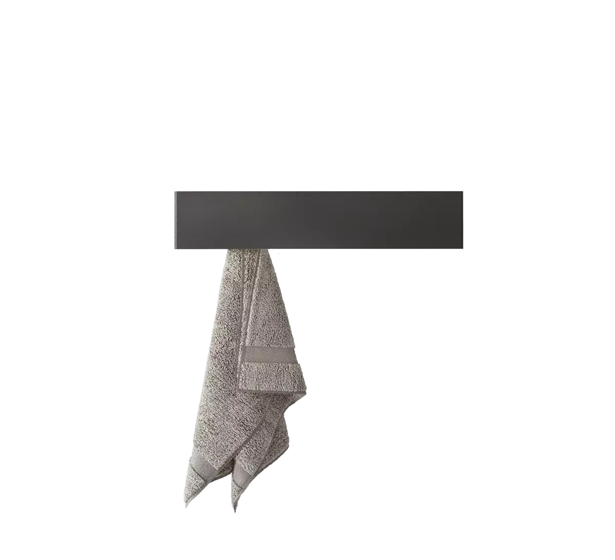 Black PUGI Three-Towels Hanger