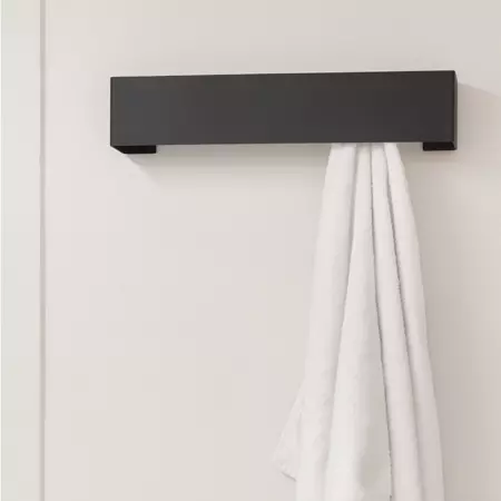 Black PUGI Three-Towels Hanger