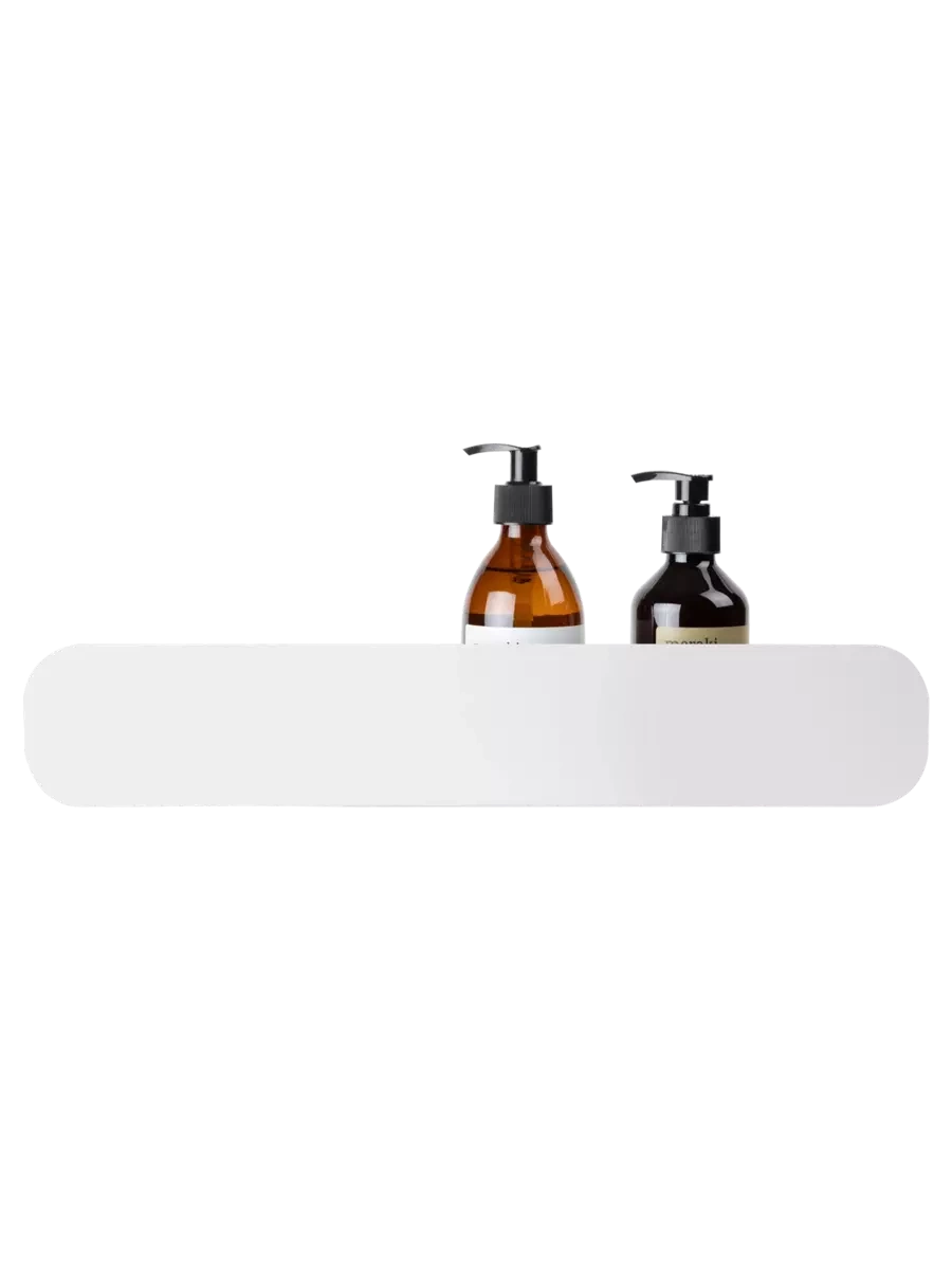 White RAGIO rounded shower shelf